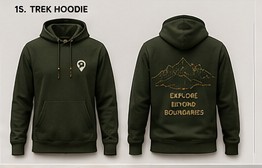 Trek hoodie, front and back