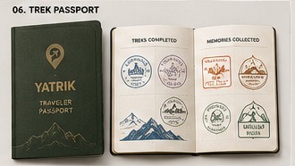 Trek passport with stamps