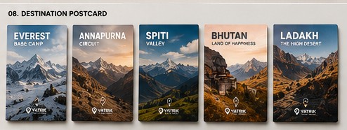 Destination postcards: Everest, Annapurna, Spiti, Bhutan, Ladakh