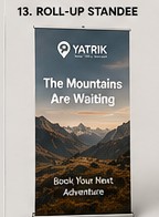 Roll-up standee: The Mountains Are Waiting