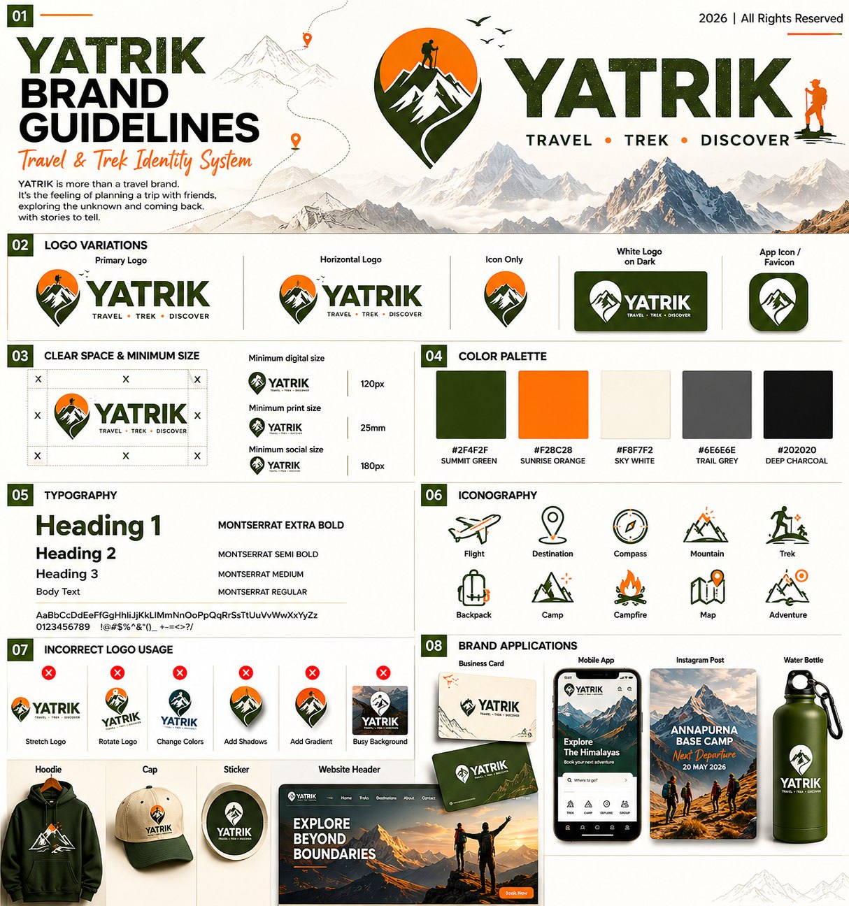 Full Yatrik brand guidelines board