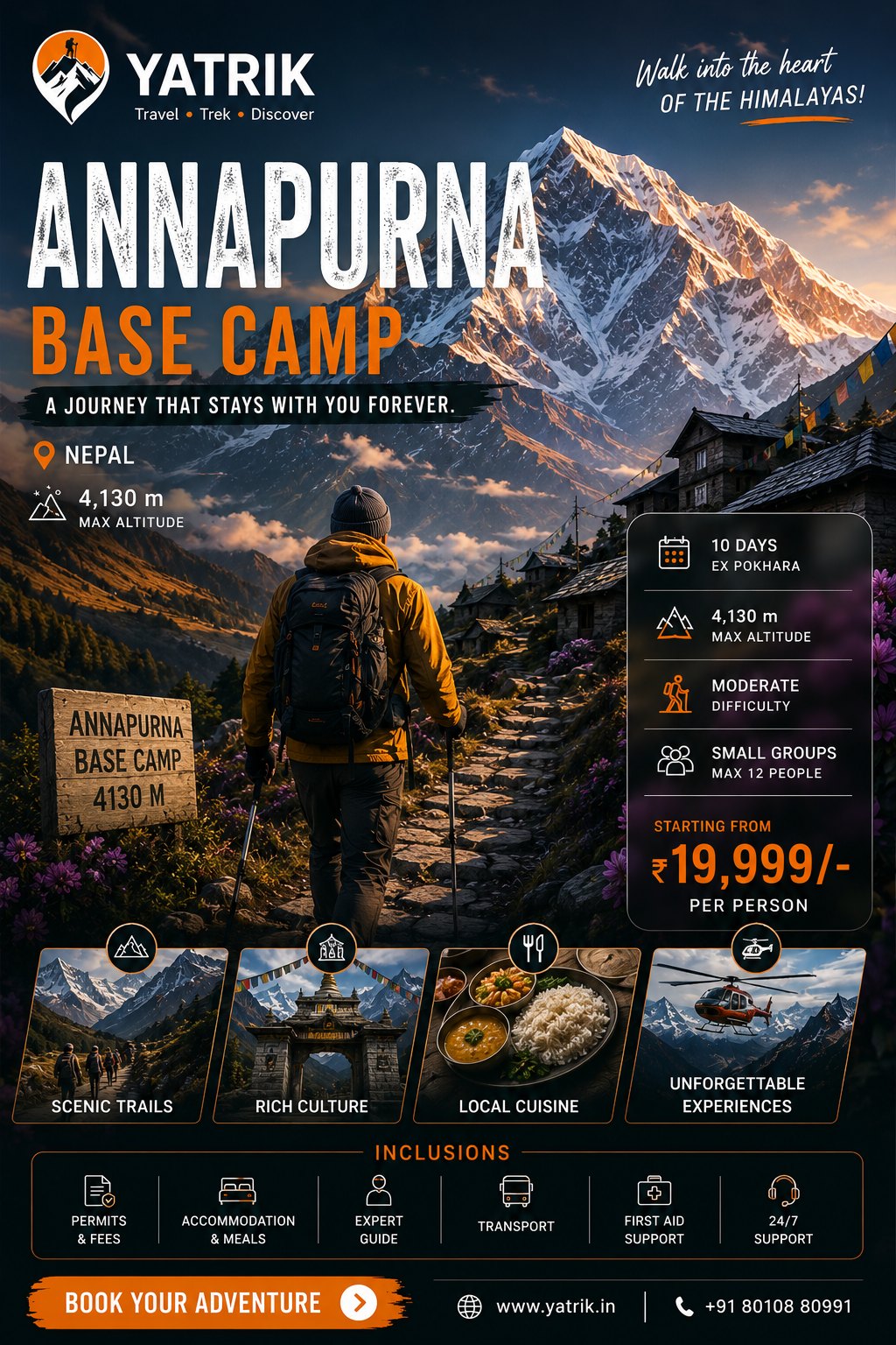 Concept poster: Annapurna Base Camp — a journey that stays with you forever